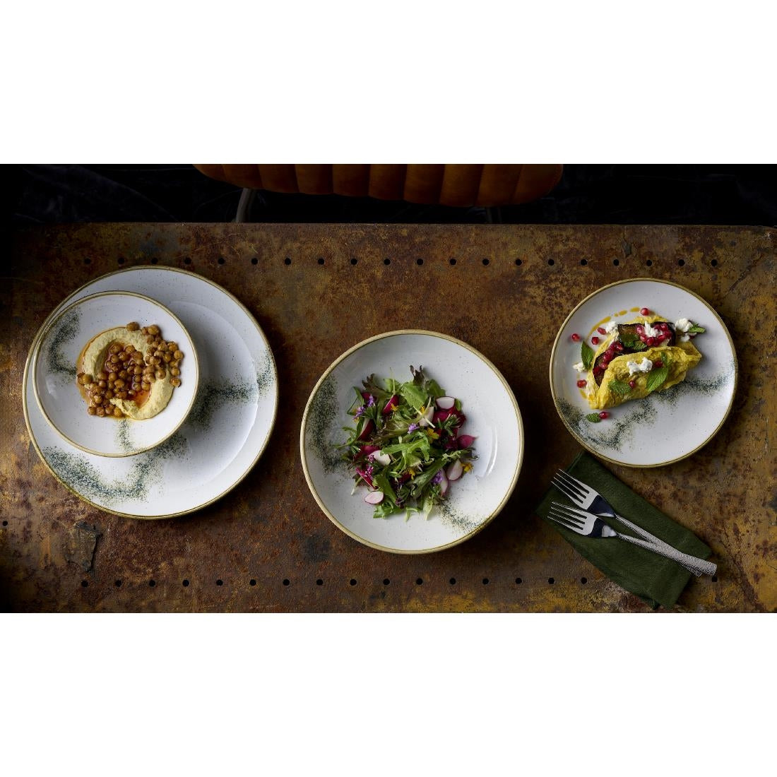 Churchill Stonecast Spice Barley White Coupe Plates 260mm (12 Pack)