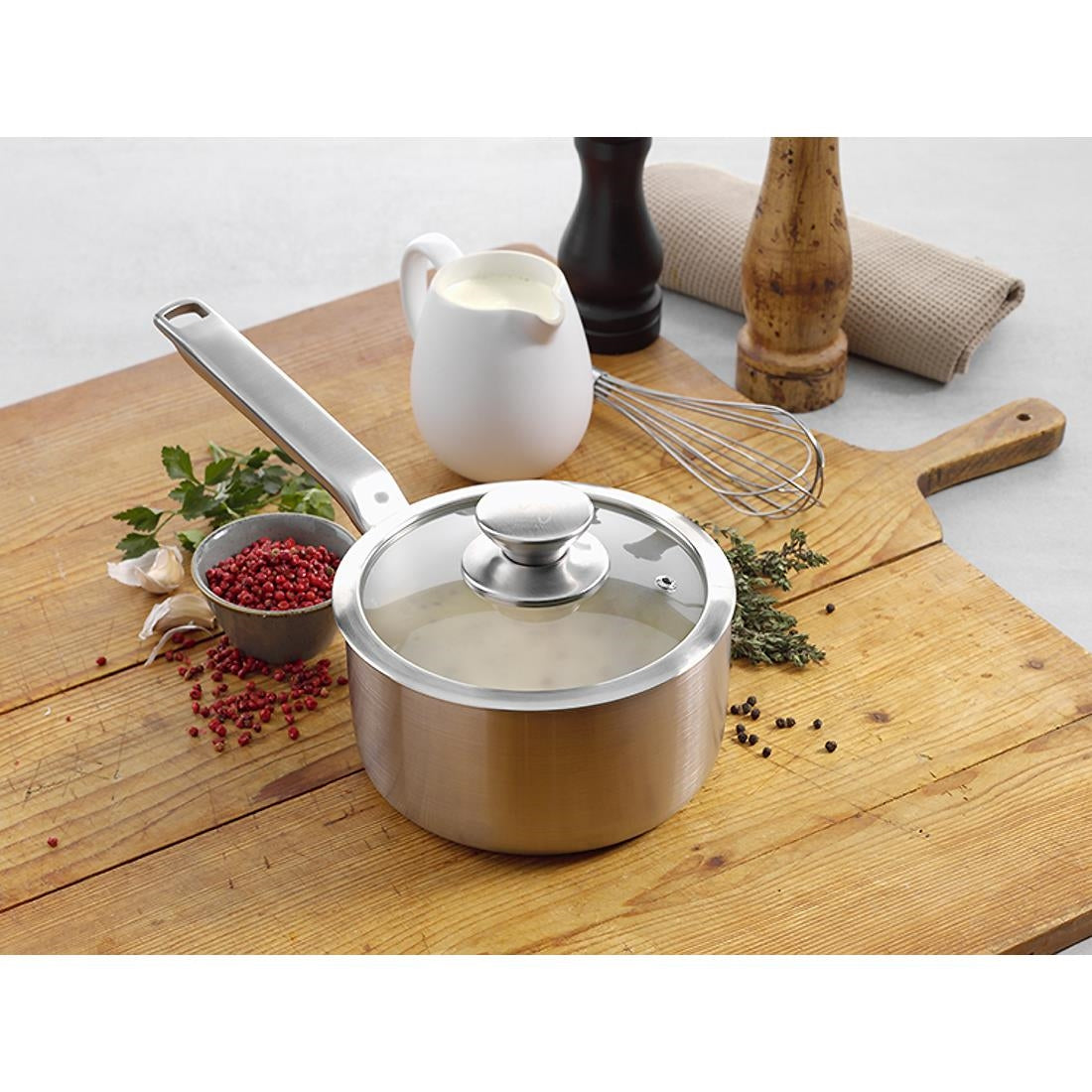 Samuel Groves Stainless Steel Saucepan and Glass Lid 20cm