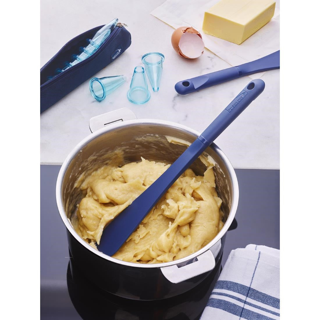 Deglon Stop Glisse Rigid Blue Heat Resistant Spatula 350mm