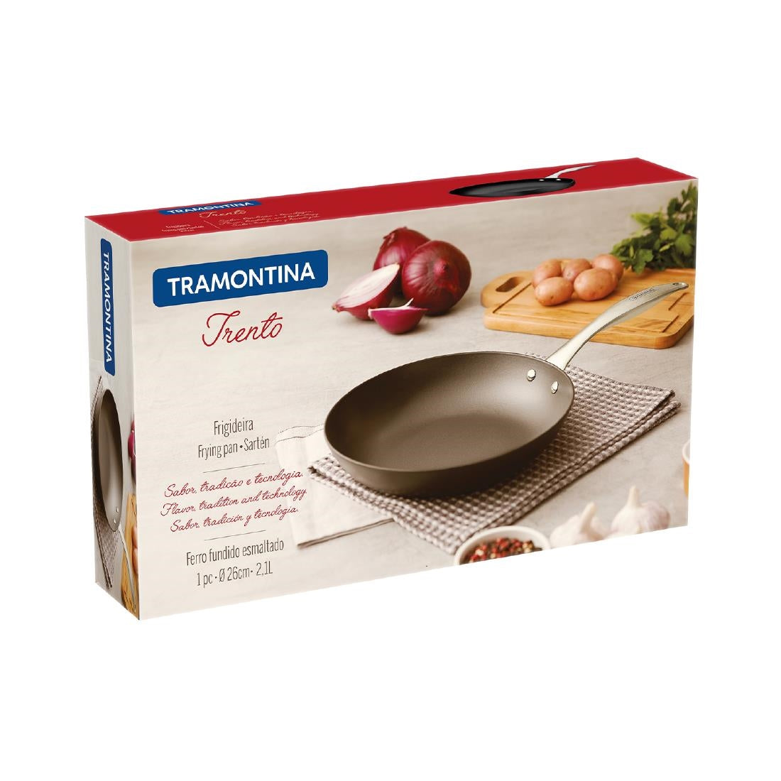 Tramontina Enamel Cast Iron Frying Pan 26cm