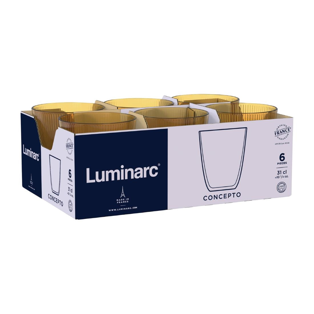 Luminarc Concepto Stripy Amber Tumblers 320ml (24 Pack)