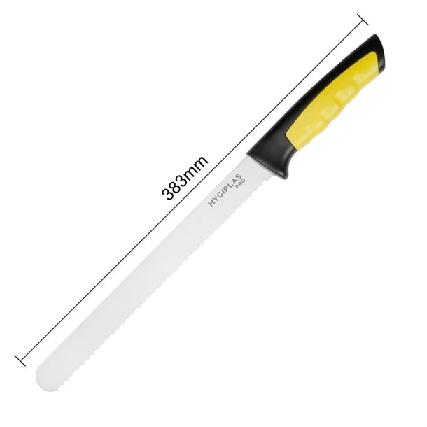 Hygiplas Pro Slicer Serrated Knife Yellow 25cm