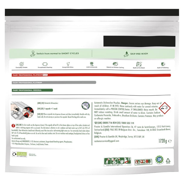 Fairy Professional Platinum Dishwasher Capsules Original 116 Caps (2 Pack)