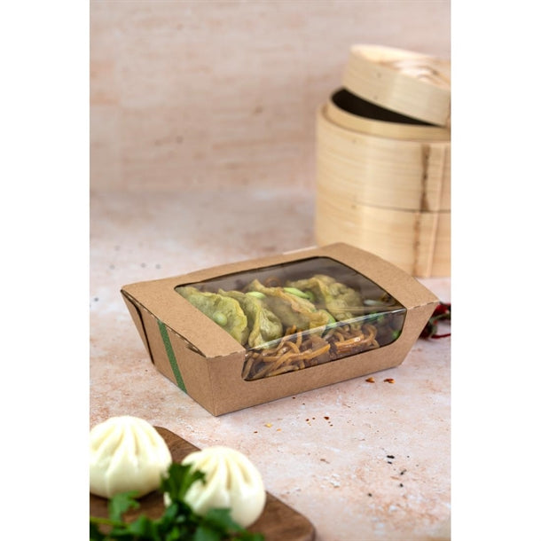 Vegware Microflute Hinged Hot Boxes with Windows 8x5" (250 Pack)