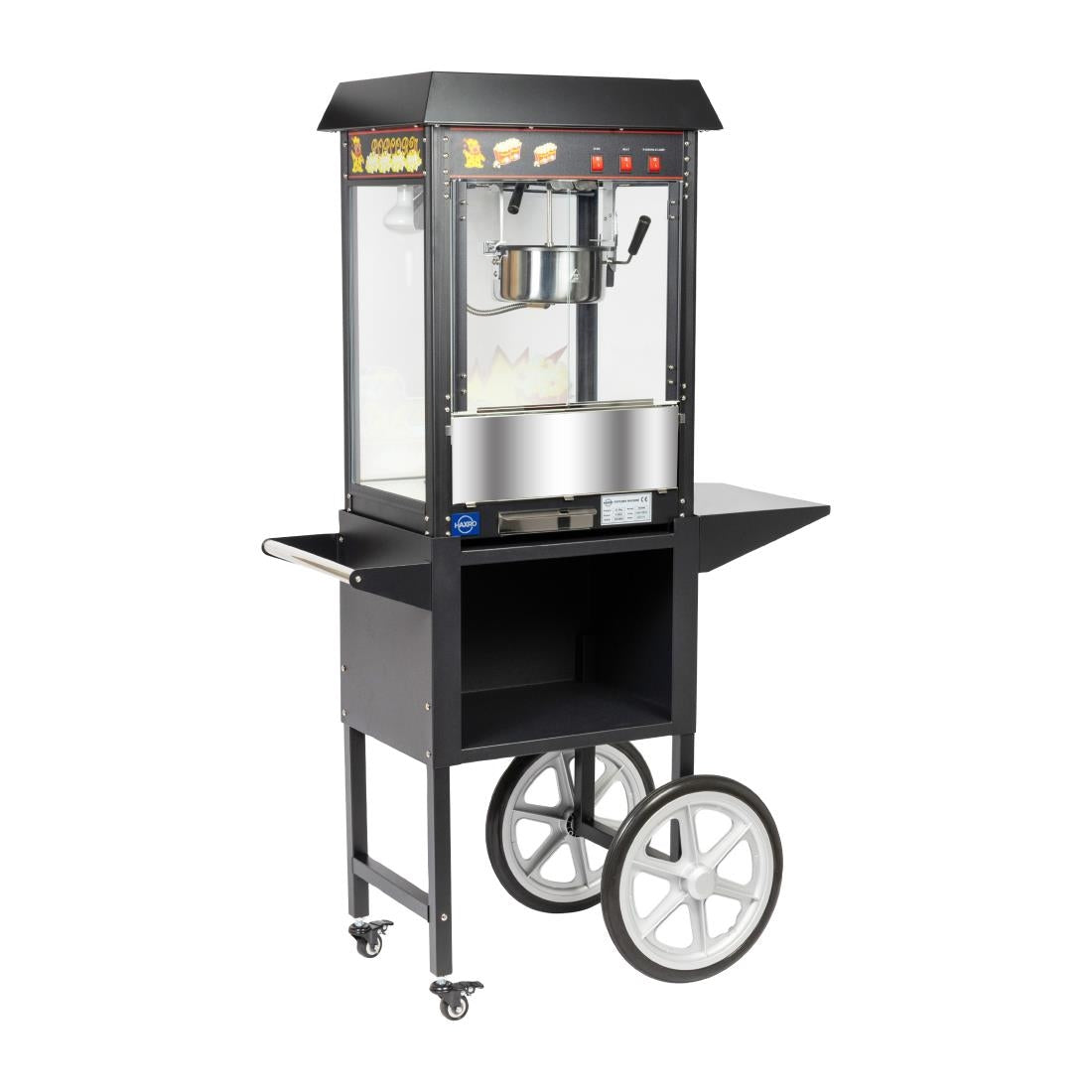 Haxro HX8588 Popcorn Machine and Cart Black