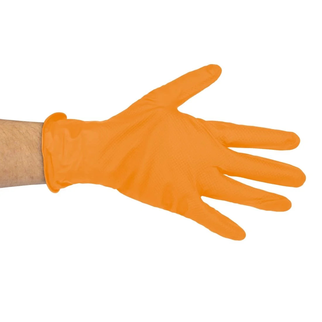 Grippaz HD Nitrile Powder-Free Disposable Gloves Orange 8/M (50 Pack)