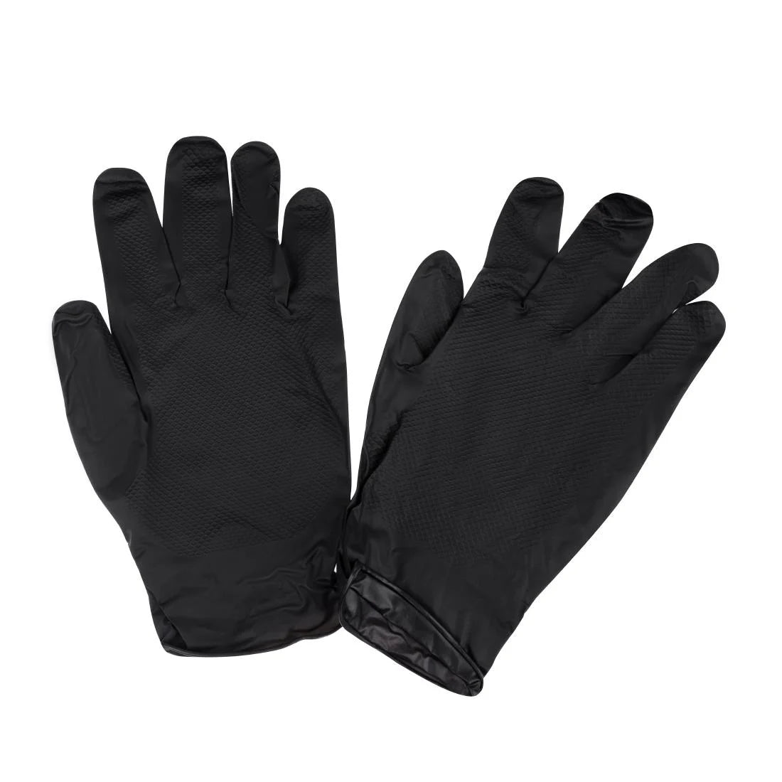 Grippaz HD Nitrile Powder-Free Disposable Gloves Black 9/L (50 Pack)