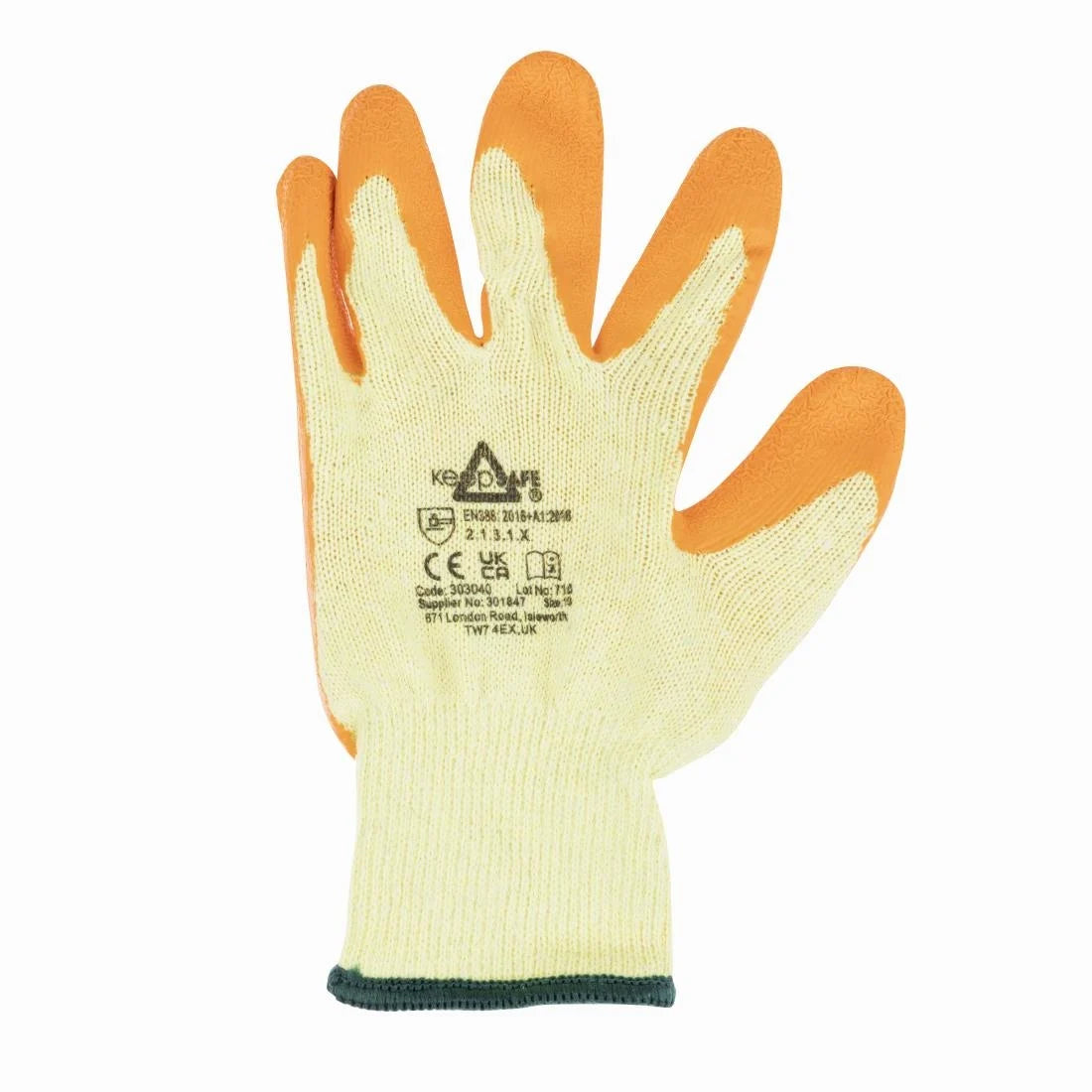 KeepSAFE GLO107 Latex Palm Gloves Orange 10 (10 Pack)