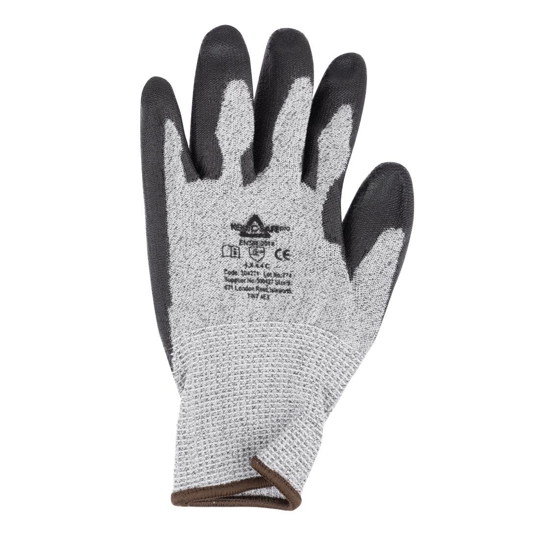 KeepSAFE PU Palm Coated Gloves Grey/Black Size 8 (12 Pack)