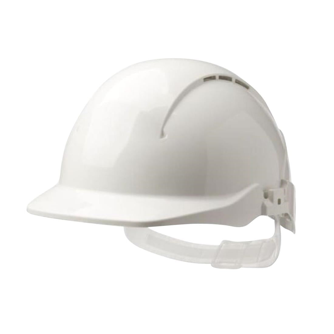 Safety Helmet Vented Reduced Peak White