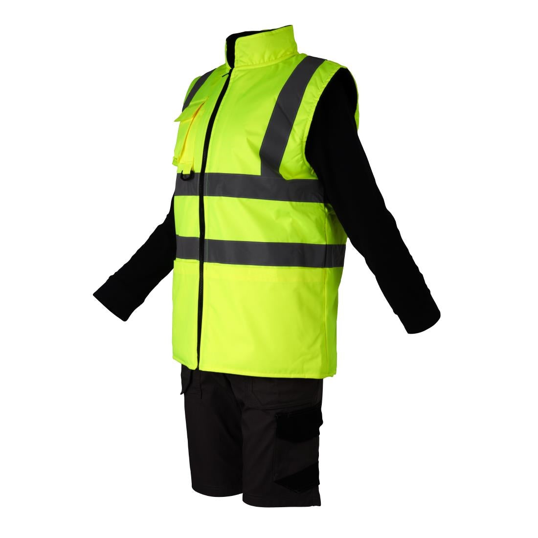 KeepSAFE Hi Vis Bodywarmer Reversible Yellow XL