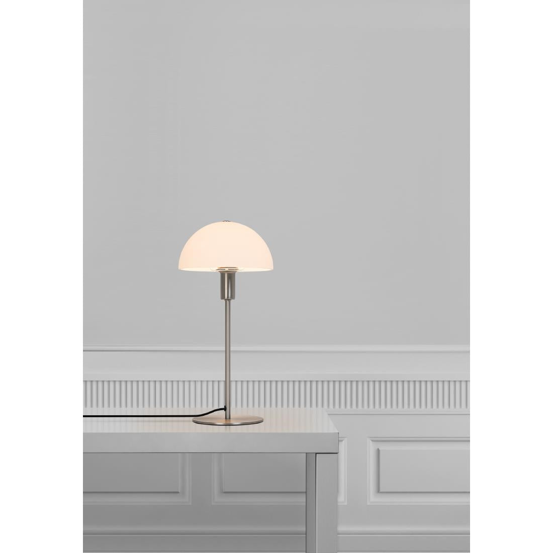 Nordlux Ellen 20 Indoor Table Lamp Brushed Steel, Glass Shade