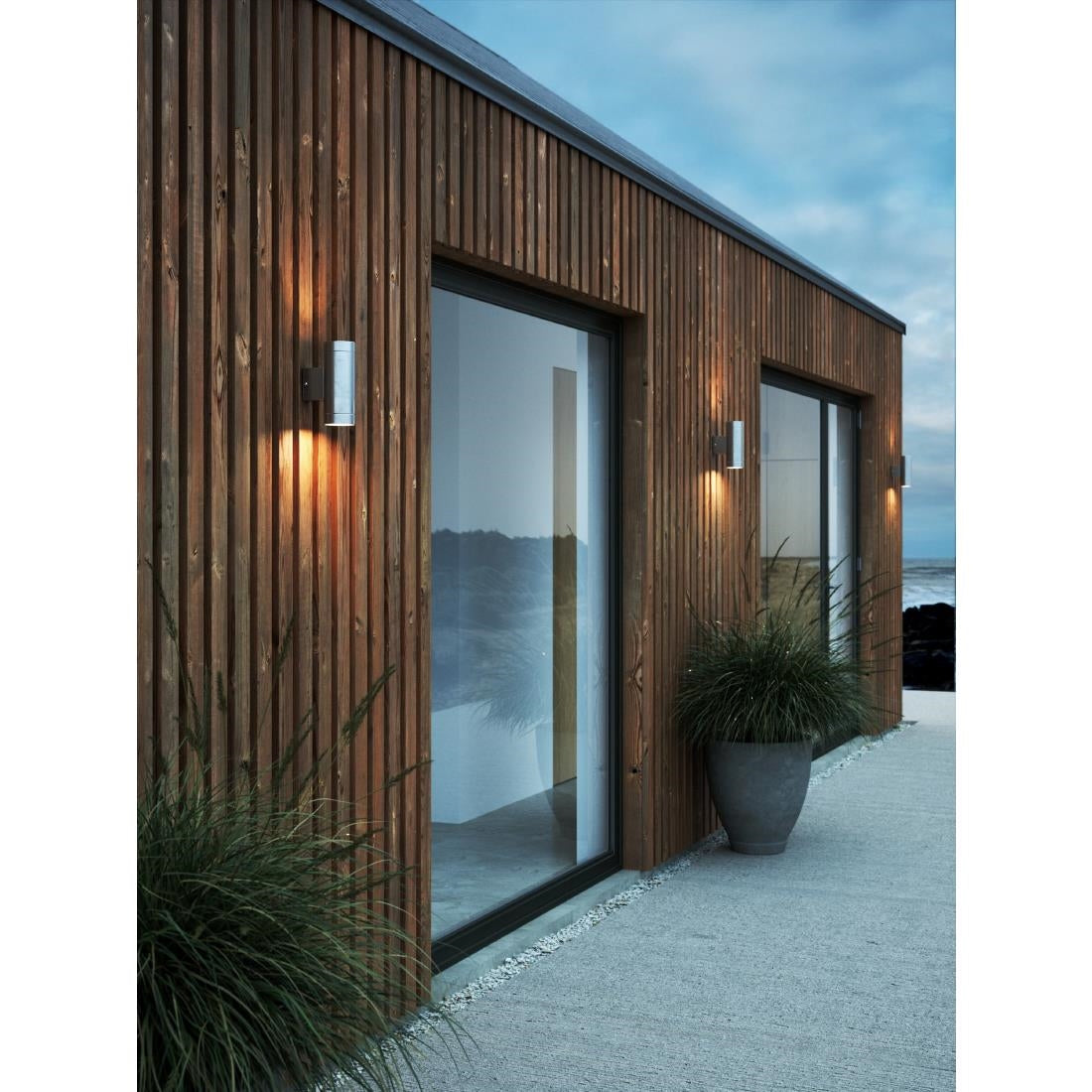 Nordlux Tin Maxi Double Outdoor Wall Light Galvanised