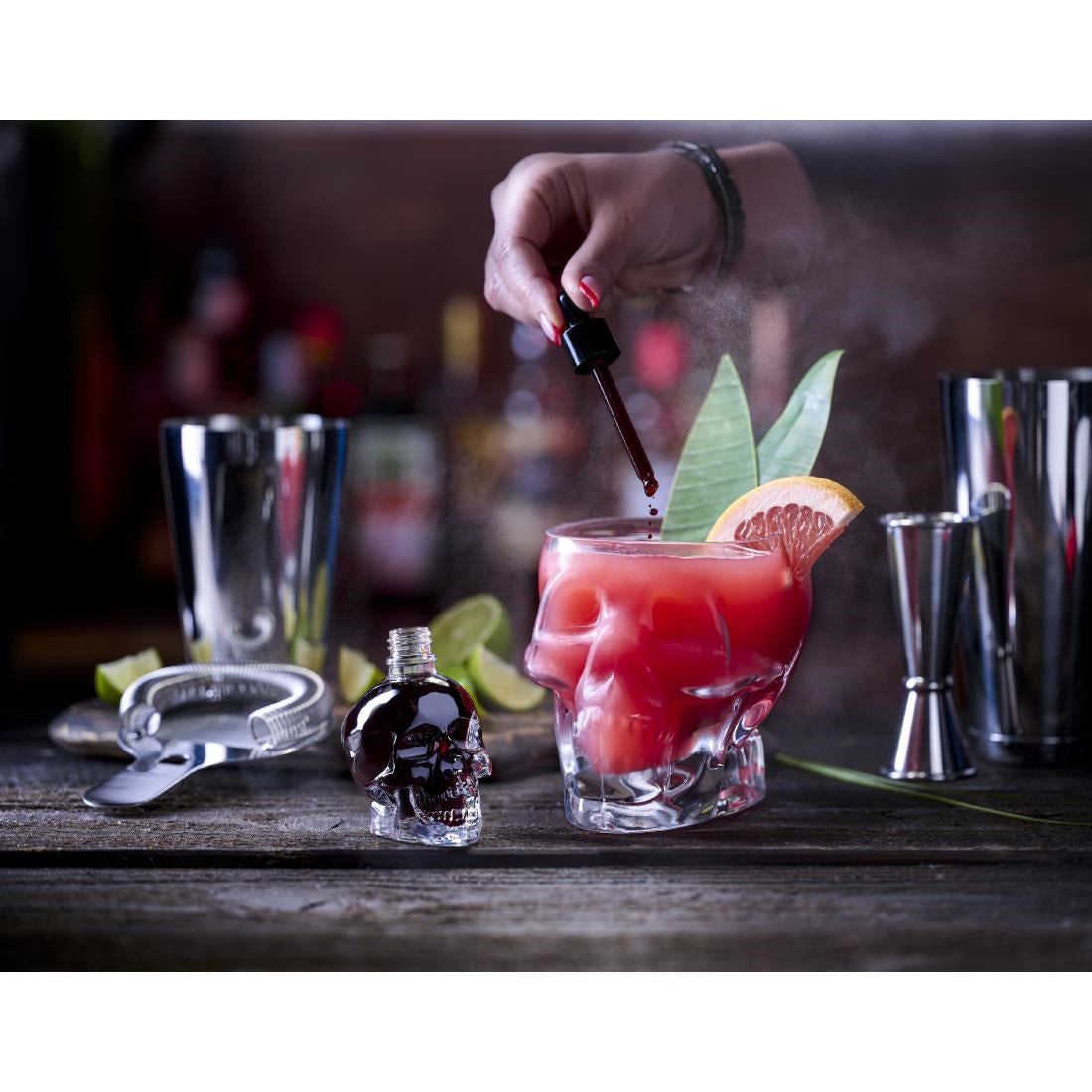 Skull Glass Bitter Bottle with dropper - 60ml (B2B)