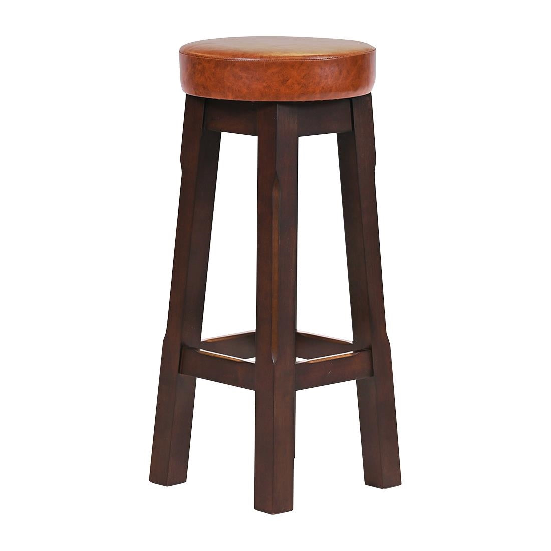 Everyday Wessex Dark Walnut High Stool with Bison Tan Seat (2 Pack)