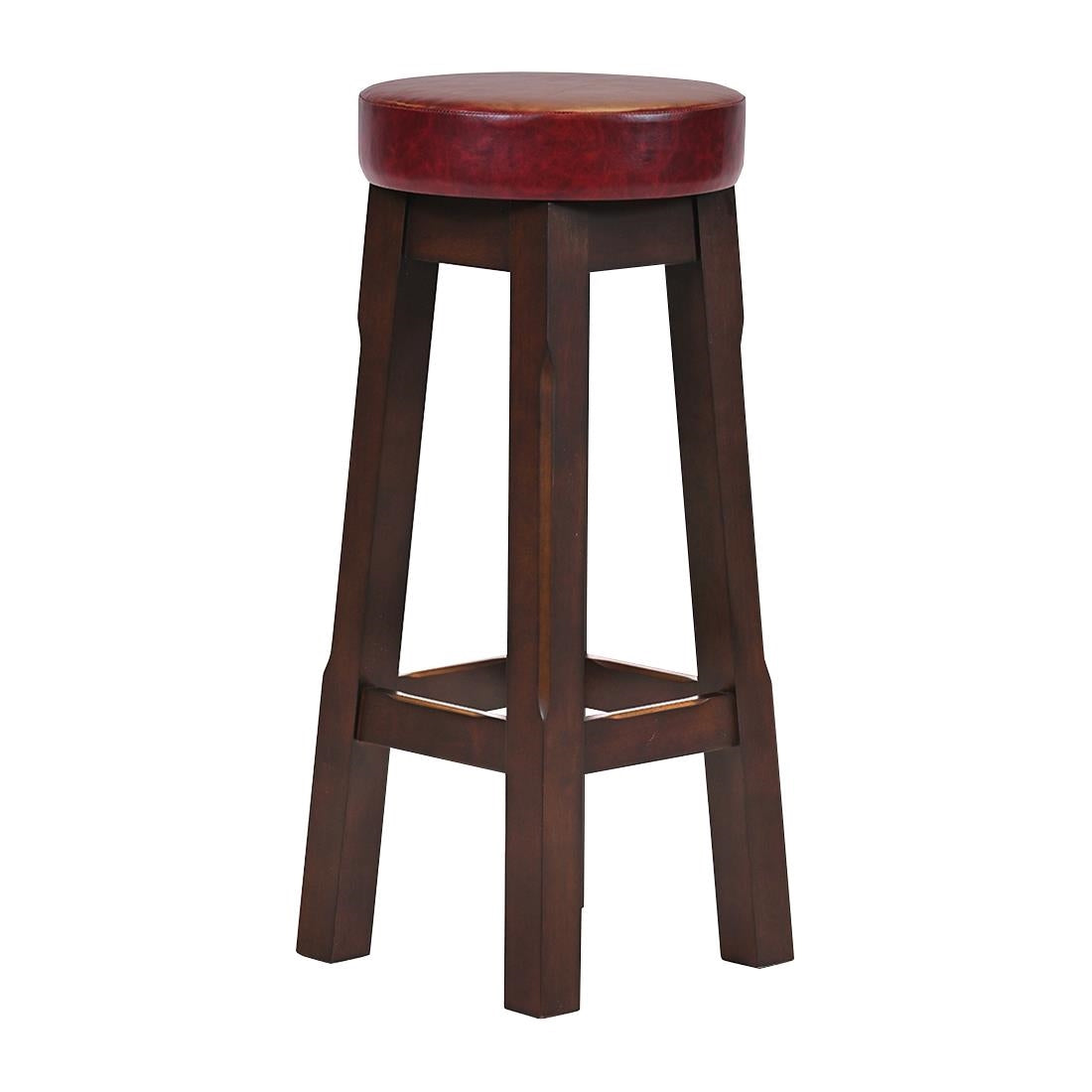 Everyday Wessex Dark Walnut High Stool with Bison Bordeaux Seat (2 Pack)