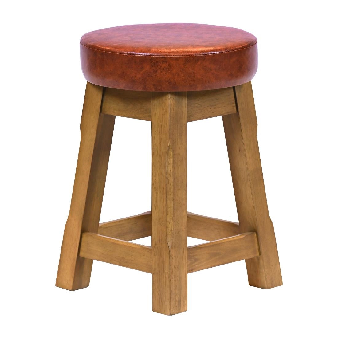Everyday Wessex Weathered Oak Low Stool with Bison Tan Seat (2 Pack)