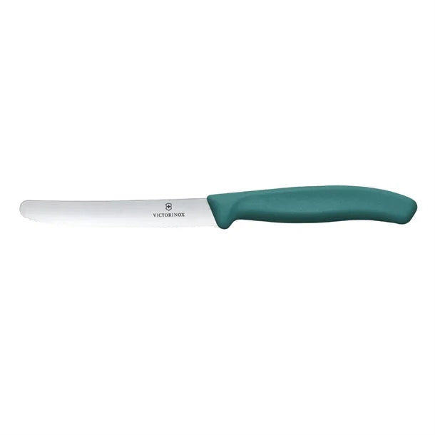 Victorinox Swiss Classic Tomato & Table Knife Wavy Green 22cm (Pack 2)