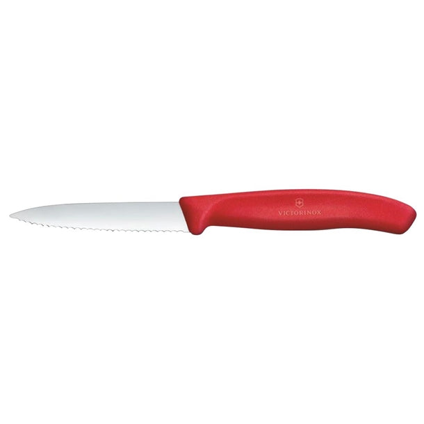 Victorinox Swiss Classic Paring Knife Wavy Pointed Tip Red 19cm