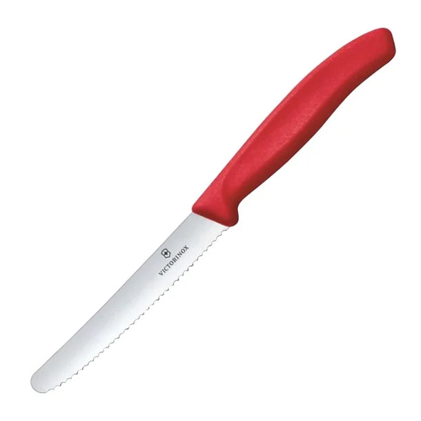 Victorinox Swiss Classic Tomato & Table Knife Wavy Red 22cm