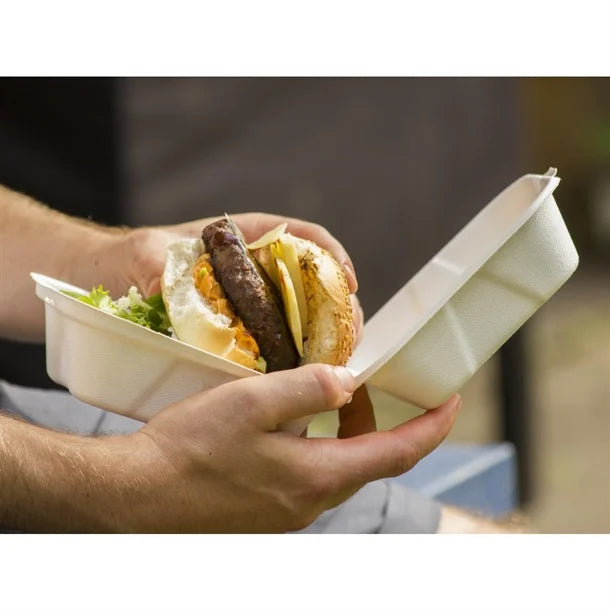 Vegware Nourish Moulded Fibre Burger Boxes 6" (500 Pack)