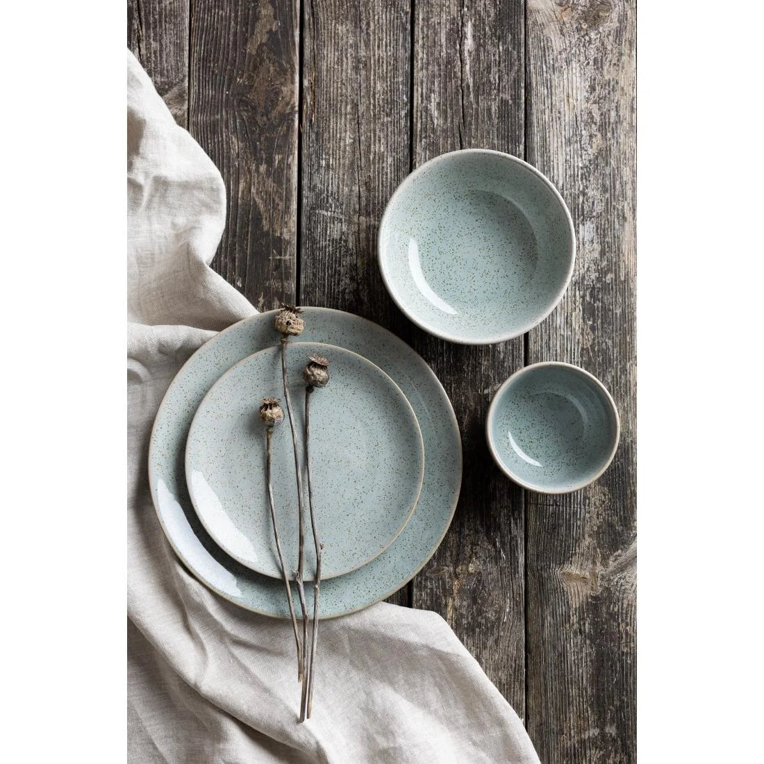 Olympia Origin Coupe Plates Duck Egg Blue 260mm (4 Pack)