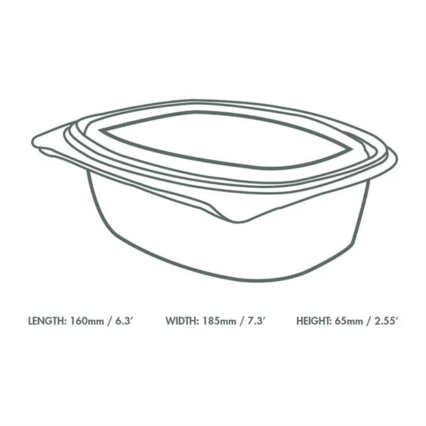 Vegware PLA Hinged Deli Containers 32oz (200 Pack)