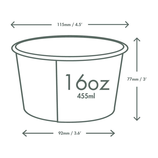 Vegware Soup Containers Green Tree 115-Series 455ml (500 Pack)
