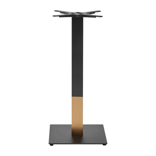 Boston Sleek Small Square Mid Height Table Base Black & Gold