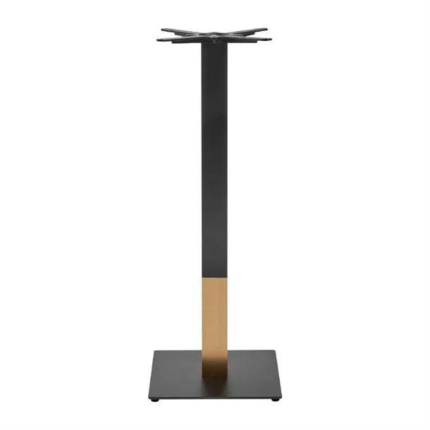 Boston Sleek Small Square Bar Height Table Base Black & Gold