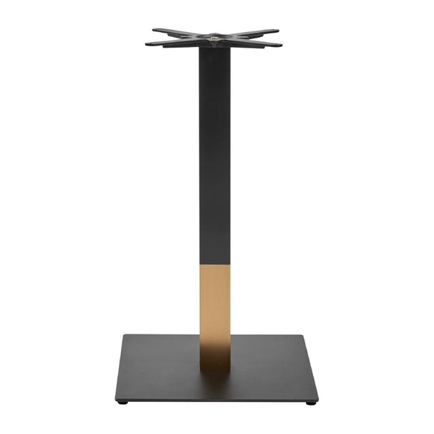 Boston Sleek Large Square Mid Height Table Base Black & Gold