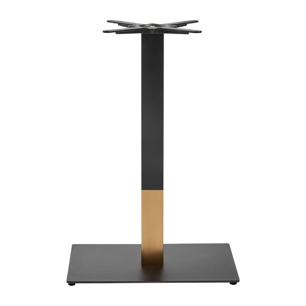Boston Sleek Small Rectangular Mid Height Table Base Black & Gold