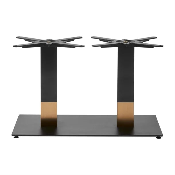 Boston Sleek Large Rectangular Coffee Table Base Black & Gold