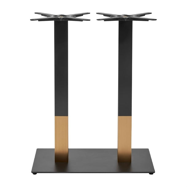 Boston Sleek Large Rectangular Mid Height Table Base Black & Gold
