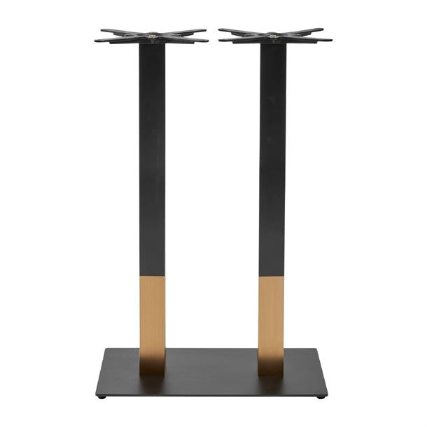 Boston Sleek Large Rectangular Bar Height Table Base Black & Gold