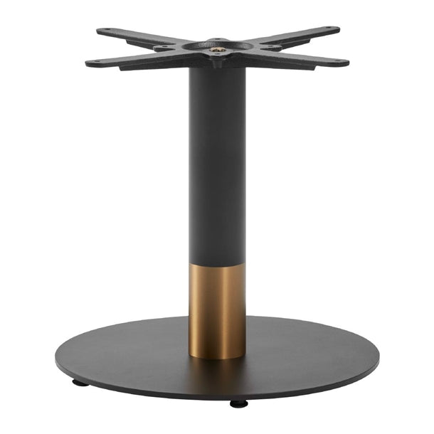 Boston Sleek Small Round Coffee Table Base Black & Gold