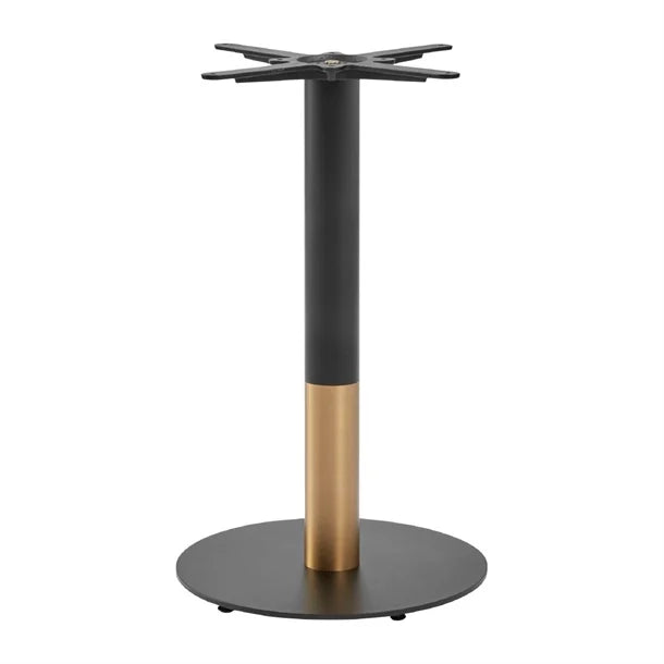 Boston Sleek Small Round Dining Table Base Black & Gold