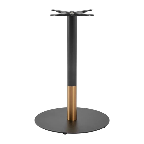 Boston Sleek Large Round Mid Height Table Base Black & Gold