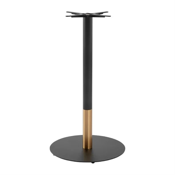 Boston Sleek Large Round Bar Height Table Base Black & Gold