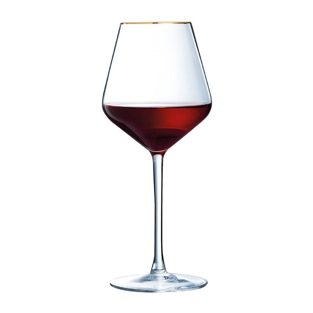 Cristal d'Arques Ultime Gold Band Wine Glasses 470ml (8 Pack)