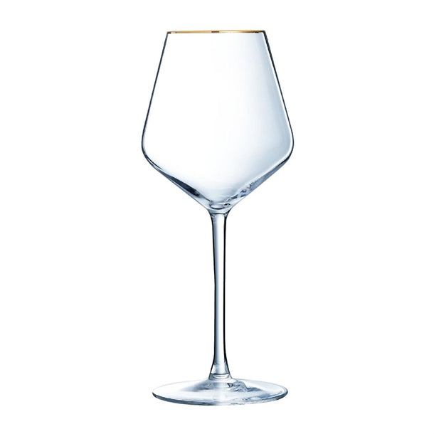 Cristal d'Arques Ultime Gold Band Wine Glasses 470ml (8 Pack)