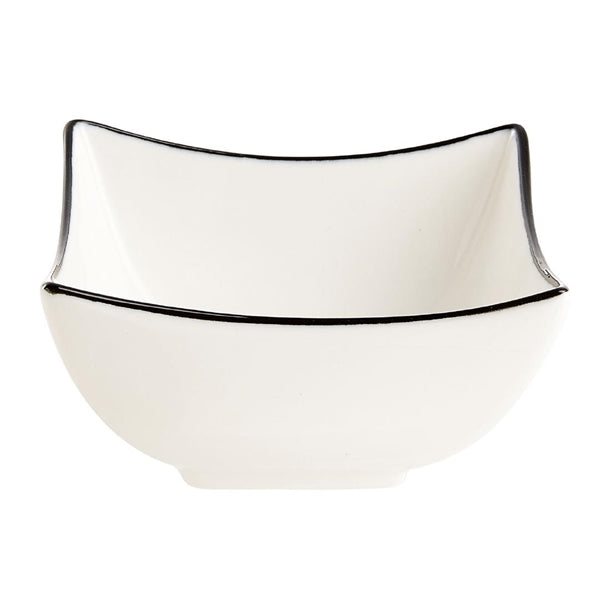 Arcoroc Appetizer Ludico Deep Square Bowls Black Line 90mm (24 Pack)