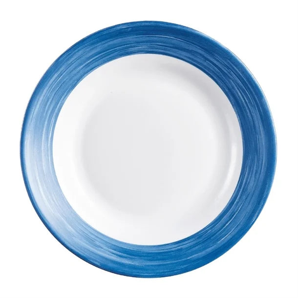 Arcoroc Brush Soup Plates Blue Jean 225mm (12 Pack)