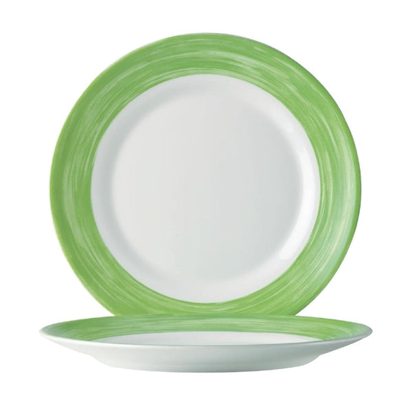 Arcoroc Brush Plates Green 235mm (24 Pack)