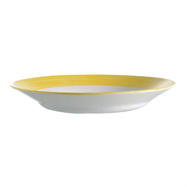Arcoroc Brush Soup Plates Yellow 225mm (12 Pack)