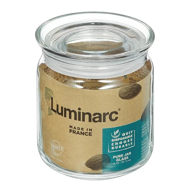 Luminarc Pure Jars with Glasses Lids 750ml (6 Pack)