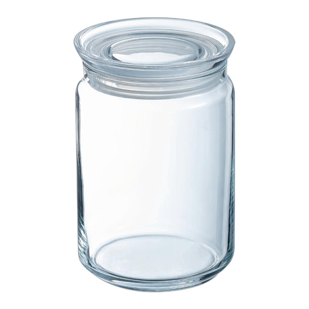 Luminarc Pure Jars with Glasses Lids 1Ltr (6 Pack)