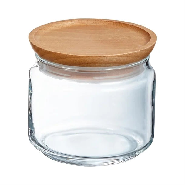 Luminarc Pure Jars & Wood Lids 500ml (6 Pack)