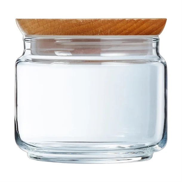 Luminarc Pure Jars & Wood Lids 500ml (6 Pack)
