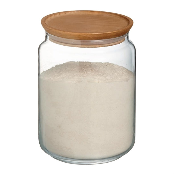 Luminarc Pure Jars & Wood Lids 2Ltr (6 Pack)